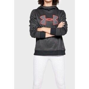 NEW Under Armour Women's Small Big Logo Scuba Hoodie Black